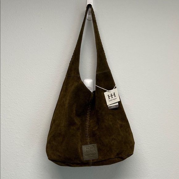 Haute Hippie Handbags - Haute Hippie | Olive Green Suede/Leather Festival Hobo Bag w/ Matching Mini Bag